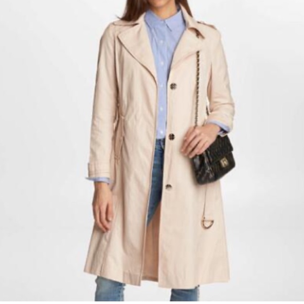 Karl Lagerfeld Belted Trench Coat Size L NWT